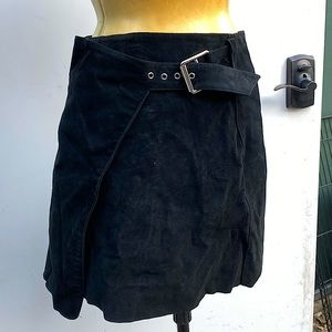 Stone Row Volcom Black Suede Wrap Skirt SizeM